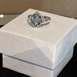Sterling silver and natural topaz ring, size 5, new!